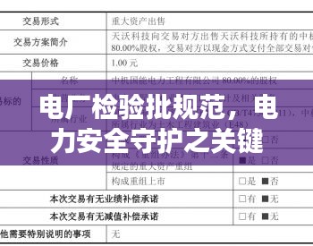 電廠檢驗(yàn)批規(guī)范，電力安全守護(hù)之關(guān)鍵環(huán)節(jié)
