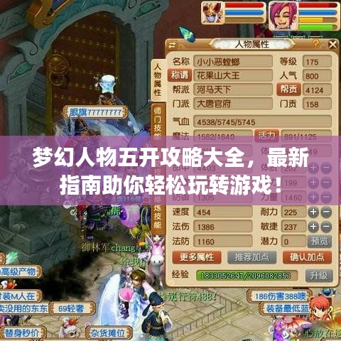 夢(mèng)幻人物五開攻略大全，最新指南助你輕松玩轉(zhuǎn)游戲！