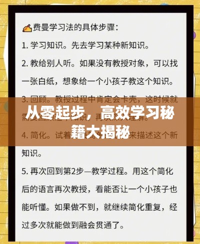 從零起步，高效學習秘籍大揭秘