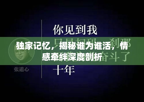 獨(dú)家記憶，揭秘誰(shuí)為誰(shuí)活，情感牽絆深度剖析