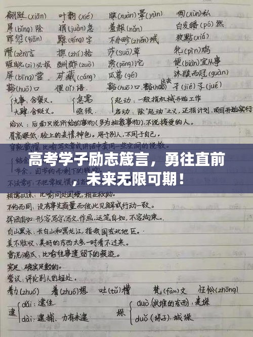 高考學(xué)子勵志箴言，勇往直前，未來無限可期！