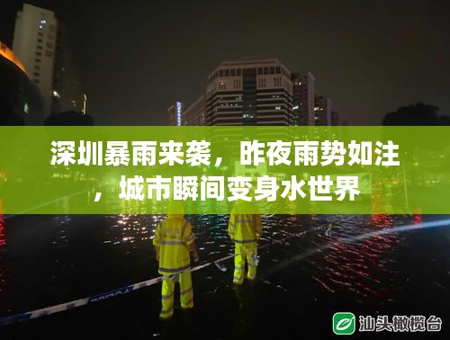 深圳暴雨來襲，昨夜雨勢如注，城市瞬間變身水世界