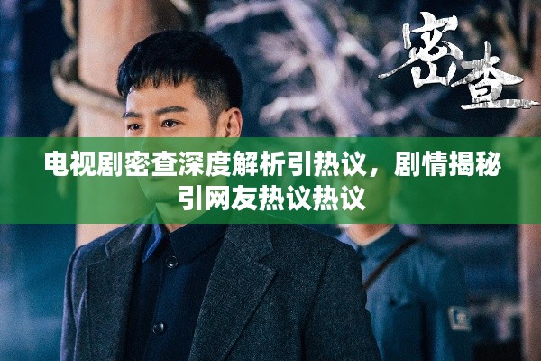 電視劇密查深度解析引熱議，劇情揭秘引網友熱議熱議
