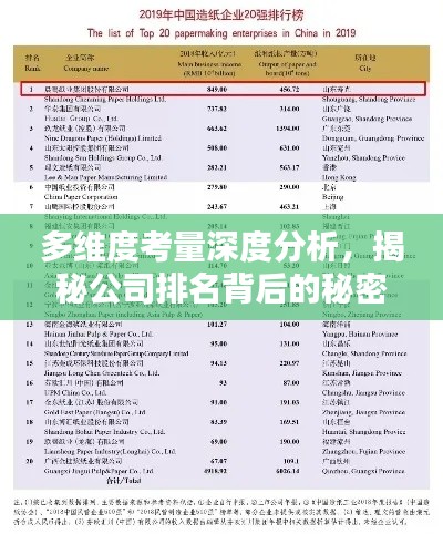 多維度考量深度分析，揭秘公司排名背后的秘密！