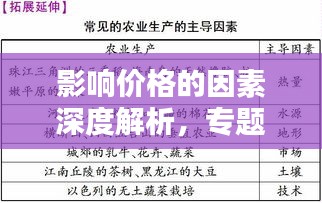 影響價(jià)格的因素深度解析，專題復(fù)習(xí)全攻略