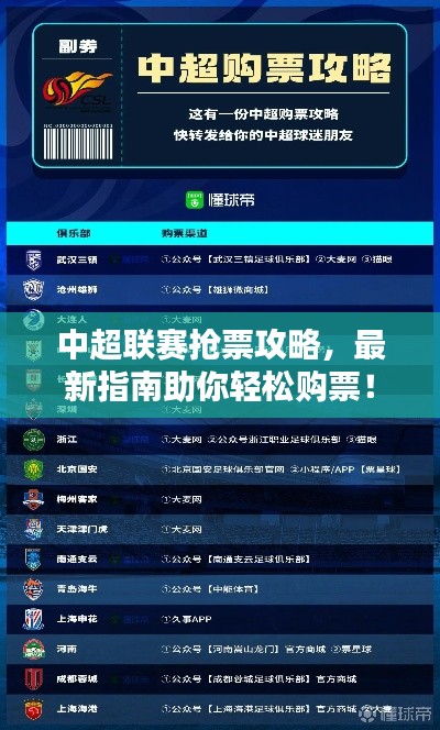 中超聯(lián)賽搶票攻略，最新指南助你輕松購(gòu)票！