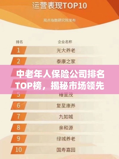 中老年人保險公司排名TOP榜，揭秘市場領(lǐng)先者！